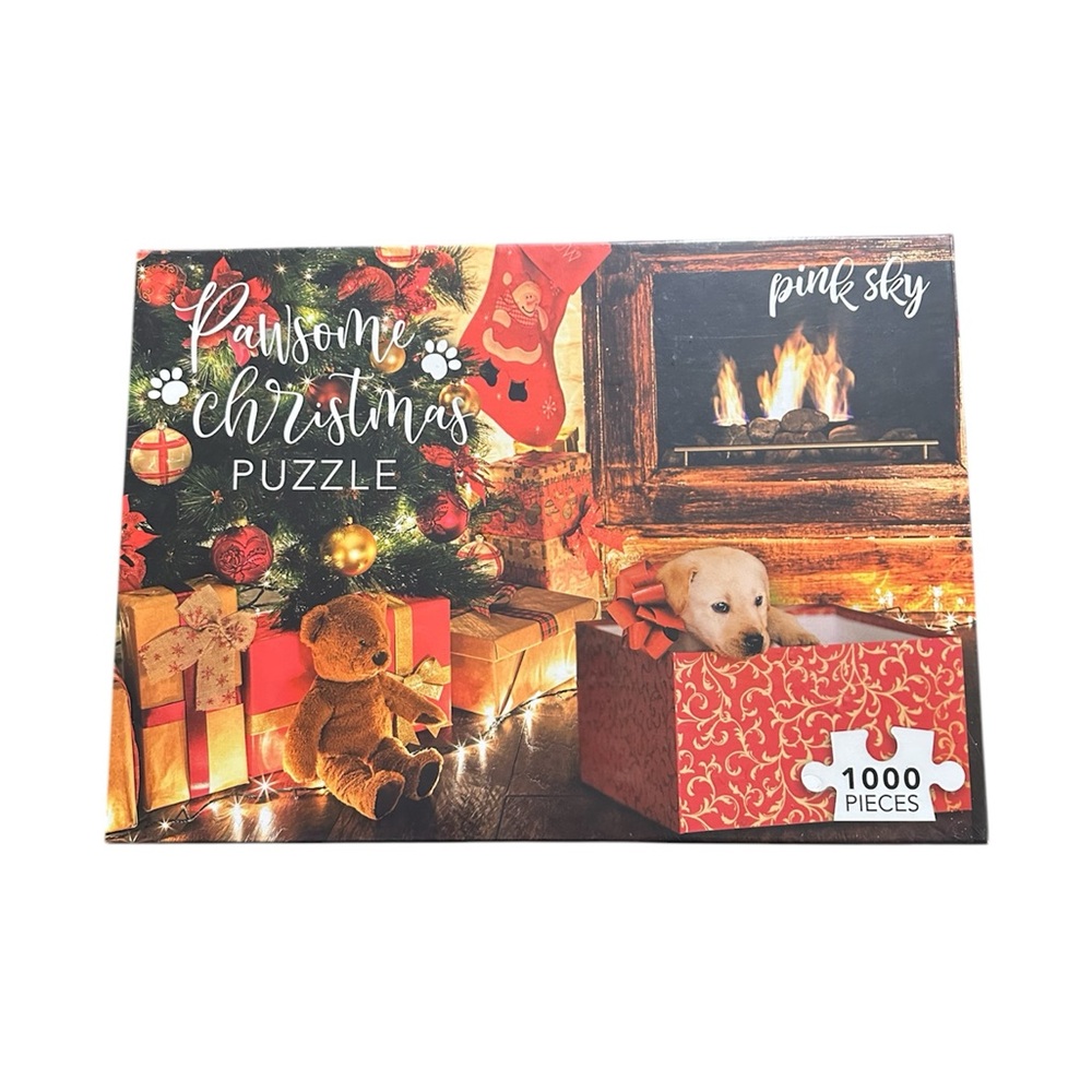 Pink Sky 1000 Pc Jigsaw Puzzle “Pawsome Christmas”